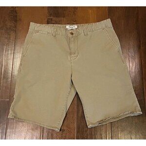 Quicksilver Shorts Mens 38 Brown Khaki Tan Chino 2014 Style Flat Front High Rise